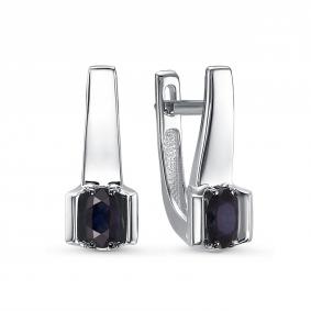 Серьги из белого золота КЮЗ Del'ta DБР222643б с сапфиром DБР222643б фото