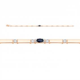 Золотой браслет КЮЗ Del'ta DБР270192 с бриллиантом и сапфиром DБР270192 фото