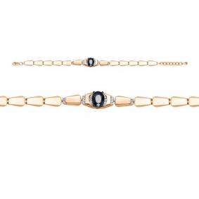 Золотой браслет КЮЗ Del'ta DБР270204 с бриллиантом и сапфиром DБР270204 фото