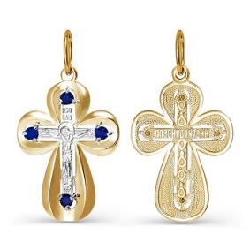 Золотая подвеска КЮЗ Del'ta DБР280288 с сапфиром DБР280288 фото