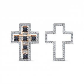 Золотая подвеска КЮЗ Del'ta DБР282713 с бриллиантом и сапфиром DБР282713 фото