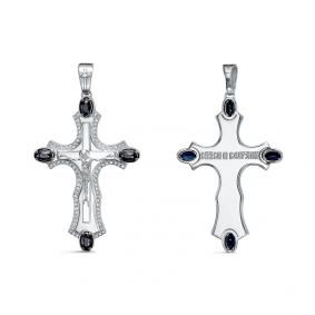 Золотая подвеска КЮЗ Del'ta DБР282763б с бриллиантом и сапфиром DБР282763б фото