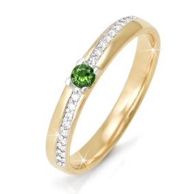 Золотое кольцо КЮЗ Del'ta DБР310020 с бриллиантом и изумрудом DБР310020 фото