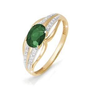 Золотое кольцо КЮЗ Del'ta DБР310122 с бриллиантом и изумрудом DБР310122 фото