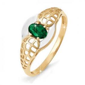 Золотое кольцо КЮЗ Del'ta DБР310211 с изумрудом DБР310211 фото