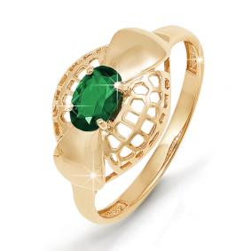 Золотое кольцо КЮЗ Del'ta DБР310213 с изумрудом DБР310213 фото