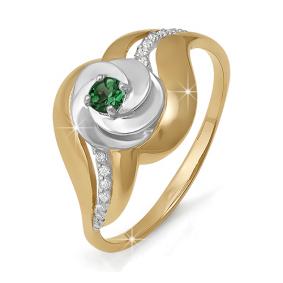 Золотое кольцо КЮЗ Del'ta DБР310328 с бриллиантом и изумрудом DБР310328 фото