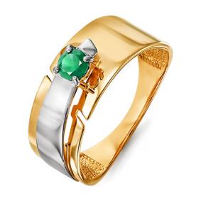 Золотое кольцо КЮЗ Del'ta DБР310458гт с гидротермальным изумрудом DБР310458гт фото