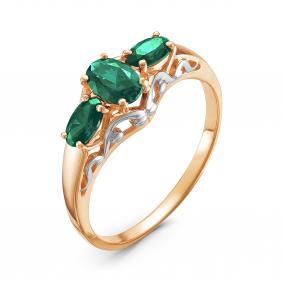 Золотое кольцо КЮЗ Del'ta DБР310766гт с гидротермальным изумрудом DБР310766гт фото