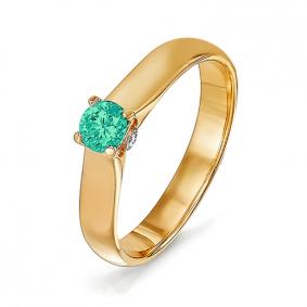 Золотое кольцо КЮЗ Del'ta DБР310830 с изумрудом DБР310830 фото