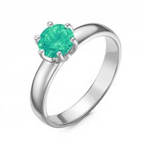 Кольцо из белого золота КЮЗ Del'ta DБР311163б с изумрудом DБР311163б фото