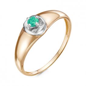 Золотое кольцо КЮЗ Del'ta DБР311209 с изумрудом DБР311209 фото