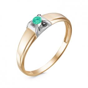 Золотое кольцо КЮЗ Del'ta DБР311420р с изумрудом DБР311420р фото