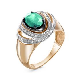 Золотое кольцо КЮЗ Del'ta DБР311458 с бриллиантом и изумрудом DБР311458 фото