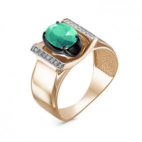 Золотое кольцо КЮЗ Del'ta DБР311459 с бриллиантом и изумрудом DБР311459 фото