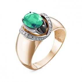 Золотое кольцо КЮЗ Del'ta DБР311460 с бриллиантом и изумрудом DБР311460 фото