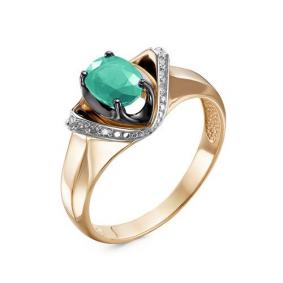 Золотое кольцо КЮЗ Del'ta DБР311461 с бриллиантом и изумрудом DБР311461 фото