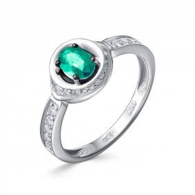 Золотое кольцо КЮЗ Del'ta DБР312642б с бриллиантом и изумрудом DБР312642б фото