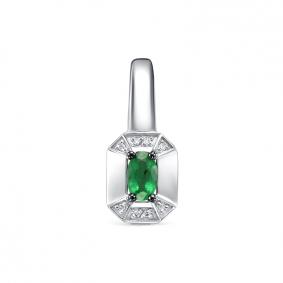 Золотая подвеска КЮЗ Del'ta DБР332824б с бриллиантом и изумрудом DБР332824б фото