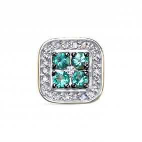 Золотая подвеска КЮЗ Del'ta DБР332883л с бриллиантом и изумрудом DБР332883л фото