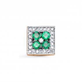 Золотая подвеска КЮЗ Del'ta DБР332887 с бриллиантом и изумрудом DБР332887 фото