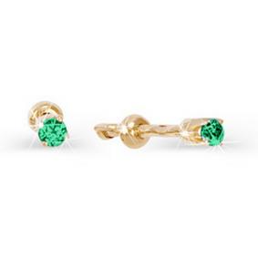 Золотые серьги КЮЗ Del'ta DБР350032 с изумрудом DБР350032 фото