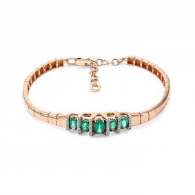 Золотой браслет КЮЗ Del'ta DБР377416 с бриллиантом и изумрудом DБР377416 фото