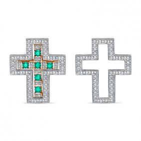 Золотая подвеска КЮЗ Del'ta DБР382717 с бриллиантом и изумрудом DБР382717 фото