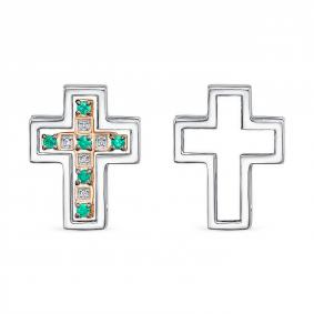 Золотая подвеска КЮЗ Del'ta DБР382719 с бриллиантом и изумрудом DБР382719 фото