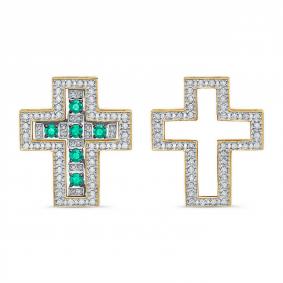 Золотая подвеска КЮЗ Del'ta DБР382783б с бриллиантом и изумрудом DБР382783б фото