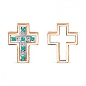 Золотая подвеска КЮЗ Del'ta DБР382788б с бриллиантом и изумрудом DБР382788б фото