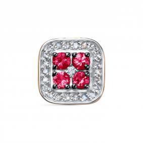 Золотая подвеска КЮЗ Del'ta DБР432883 с бриллиантом и рубином DБР432883 фото