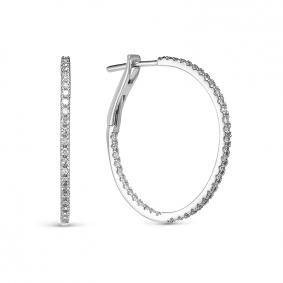 Серьги из белого золота КЮЗ Del'ta DБР520111б с бриллиантом DБР520111б фото