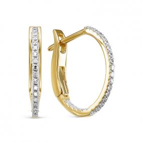 Серьги из лимонного золота КЮЗ Del'ta DБР520113л с бриллиантом DБР520113л фото