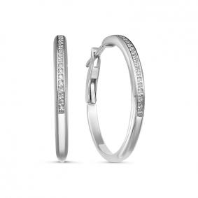 Серьги из белого золота КЮЗ Del'ta DБР520122б с бриллиантом DБР520122б фото