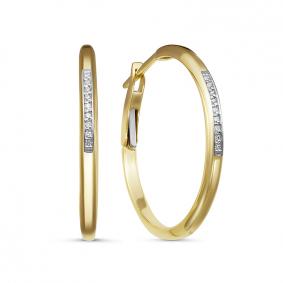 Серьги из лимонного золота КЮЗ Del'ta DБР520124л с бриллиантом DБР520124л фото