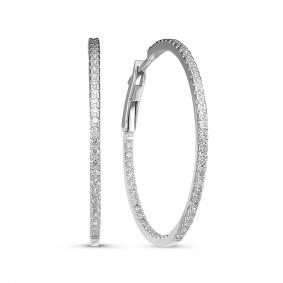 Серьги из белого золота КЮЗ Del'ta DБР520127б с бриллиантом DБР520127б фото