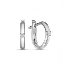 Серьги из белого золота КЮЗ Del'ta DБР520131б с бриллиантом DБР520131б фото