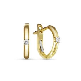 Серьги из лимонного золота КЮЗ Del'ta DБР520131л с бриллиантом DБР520131л фото
