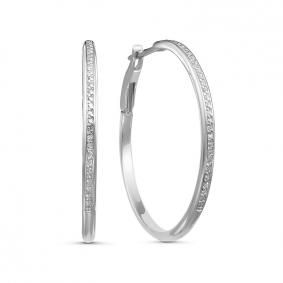 Серьги из белого золота КЮЗ Del'ta DБР520135б с бриллиантом DБР520135б фото