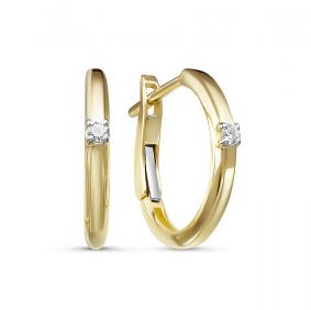 Серьги из лимонного золота КЮЗ Del'ta DБР520137л с бриллиантом DБР520137л фото