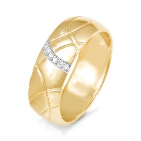 Золотое кольцо КЮЗ Del'ta DБр090011 с бриллиантом DБр090011 фото