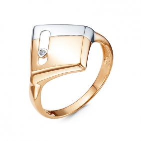 Золотое кольцо КЮЗ Del'ta DБр111762 с бриллиантом DБр111762 фото