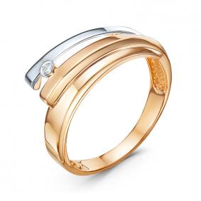 Золотое кольцо КЮЗ Del'ta DБр111776 с бриллиантом DБр111776 фото