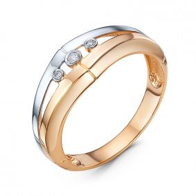 Золотое кольцо КЮЗ Del'ta DБр111789 с бриллиантом DБр111789 фото