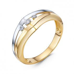 Кольцо из лимонного золота КЮЗ Del'ta DБр111789л с бриллиантом DБр111789л фото