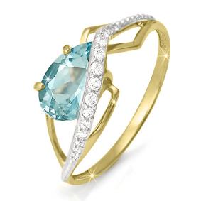 Золотое кольцо КЮЗ Del'ta DЛ310277 с топазом и фианитом DЛ310277 фото