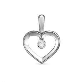 Подвеска из белого золота КЮЗ Del'ta Dб033241 с фианитом Dб033241 фото