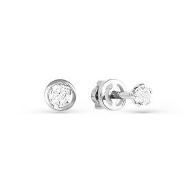 Серьги из белого золота КЮЗ Del'ta Dб050236 с фианитом Dб050236 фото