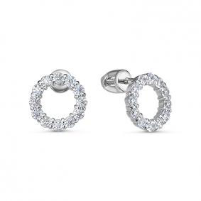 Золотые серьги КЮЗ Del'ta Dб0502886 с фианитом Dб0502886 фото